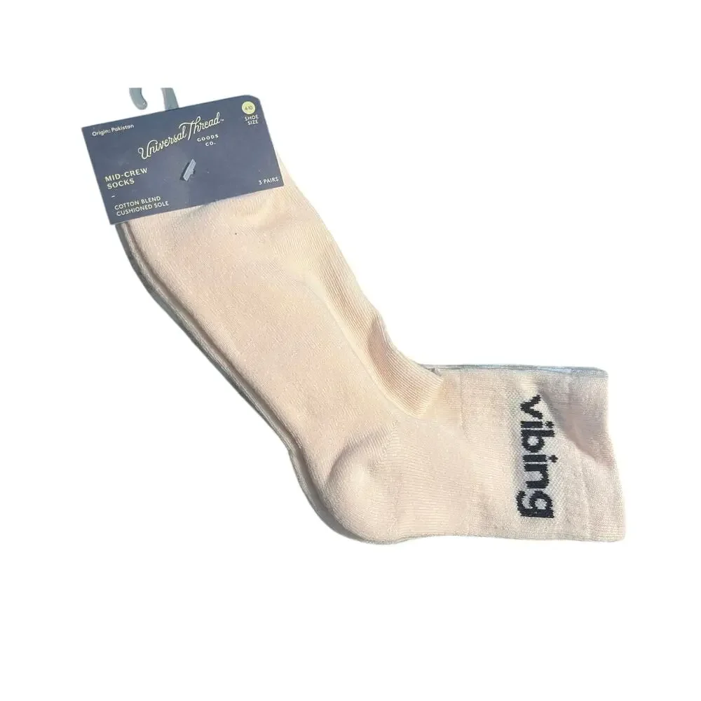 3 packs Universal Thread Women’s Ankle Socks 9 Pairs Shoe Size 4-10 NWT